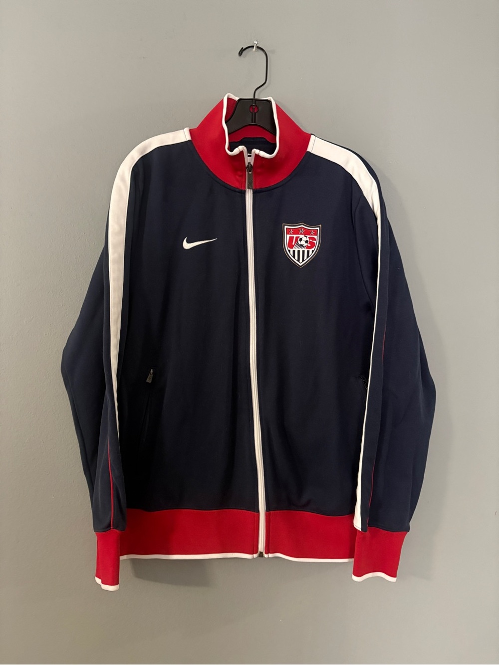 Nike Navy Red White Lightweight Soccer Track Jacket